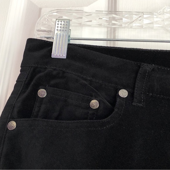 NWT DG2 by Diane Gilman Black Velvet Slim Straight Pants - Picture 3 of 15